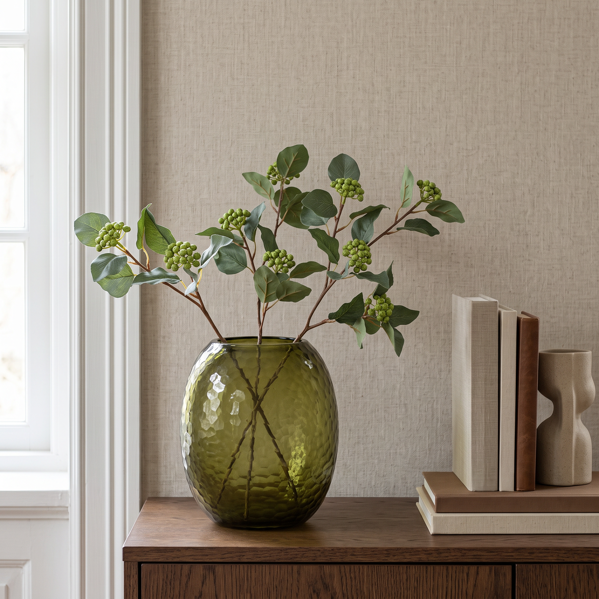 Sia Home Branche Baies Lierre branche 45 cm vert foncé