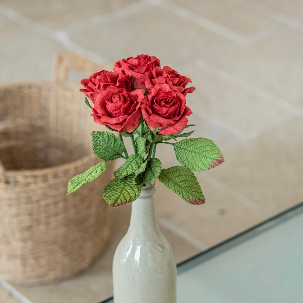Flowrette Rose Lady fleur papier rouge x1 éternelle