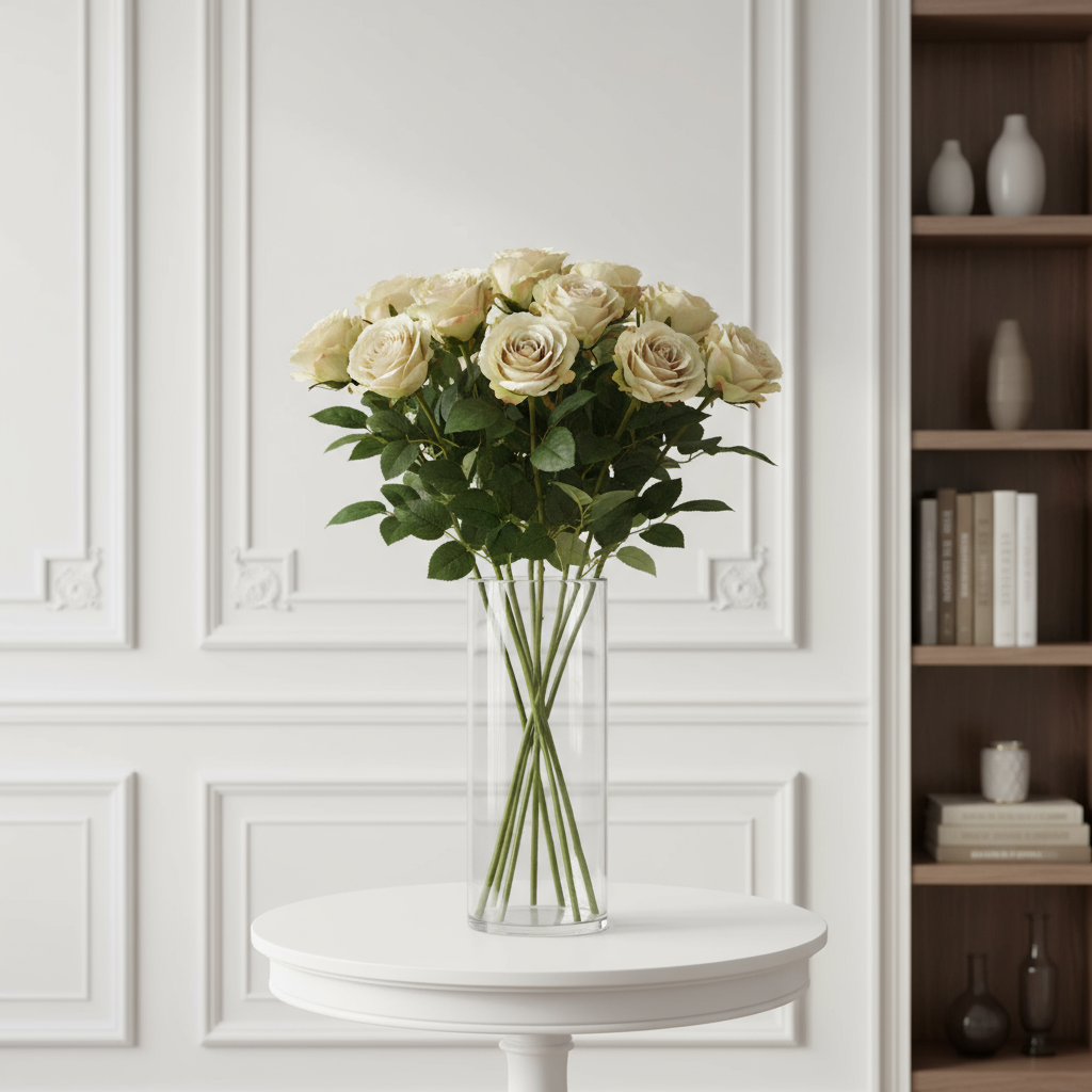 Sia Diane tige rose artificielle 53 cm crème