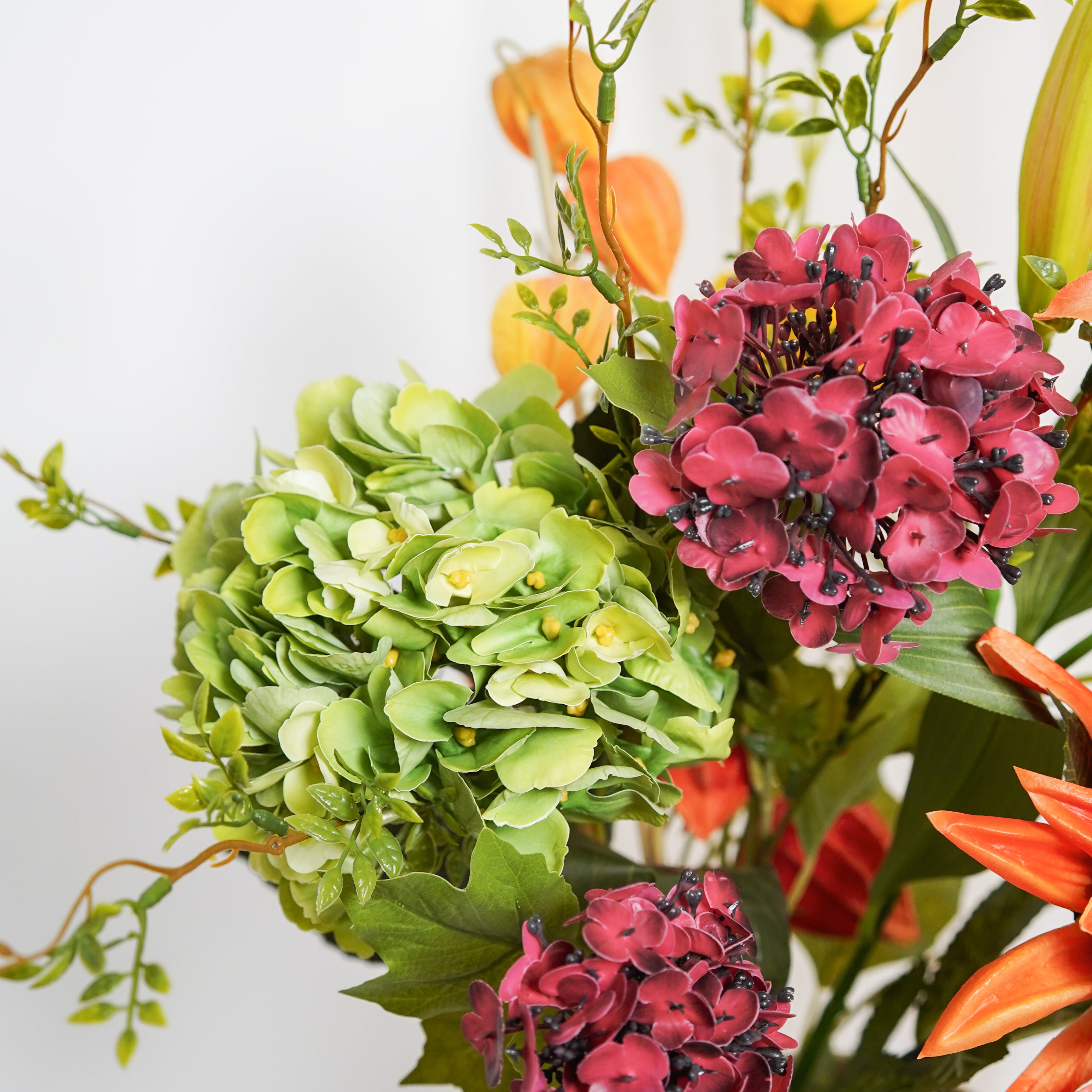 Flowrette Eglantine bouquet fleurs artificielles automne orange