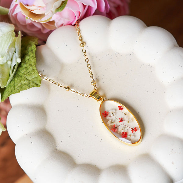 Flowrette Capucine collier doré perles motif floral