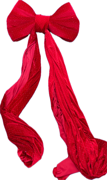 Feuillazur Rungis Noeud velours rouge XXL 80x230cm Noël
