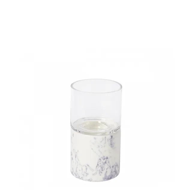 Sia Home Porte-bougie effet marbre bougeoir blanc 18,5 cm