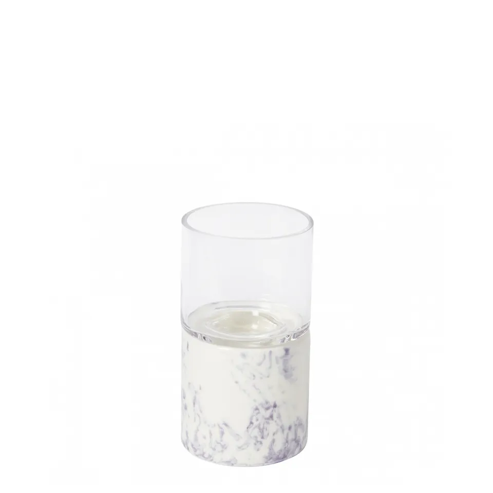 Sia Home Porte-bougie effet marbre bougeoir blanc 18,5 cm