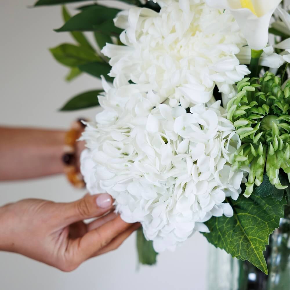 Flowrette Seraphina bouquet fleurs artificielles blanc