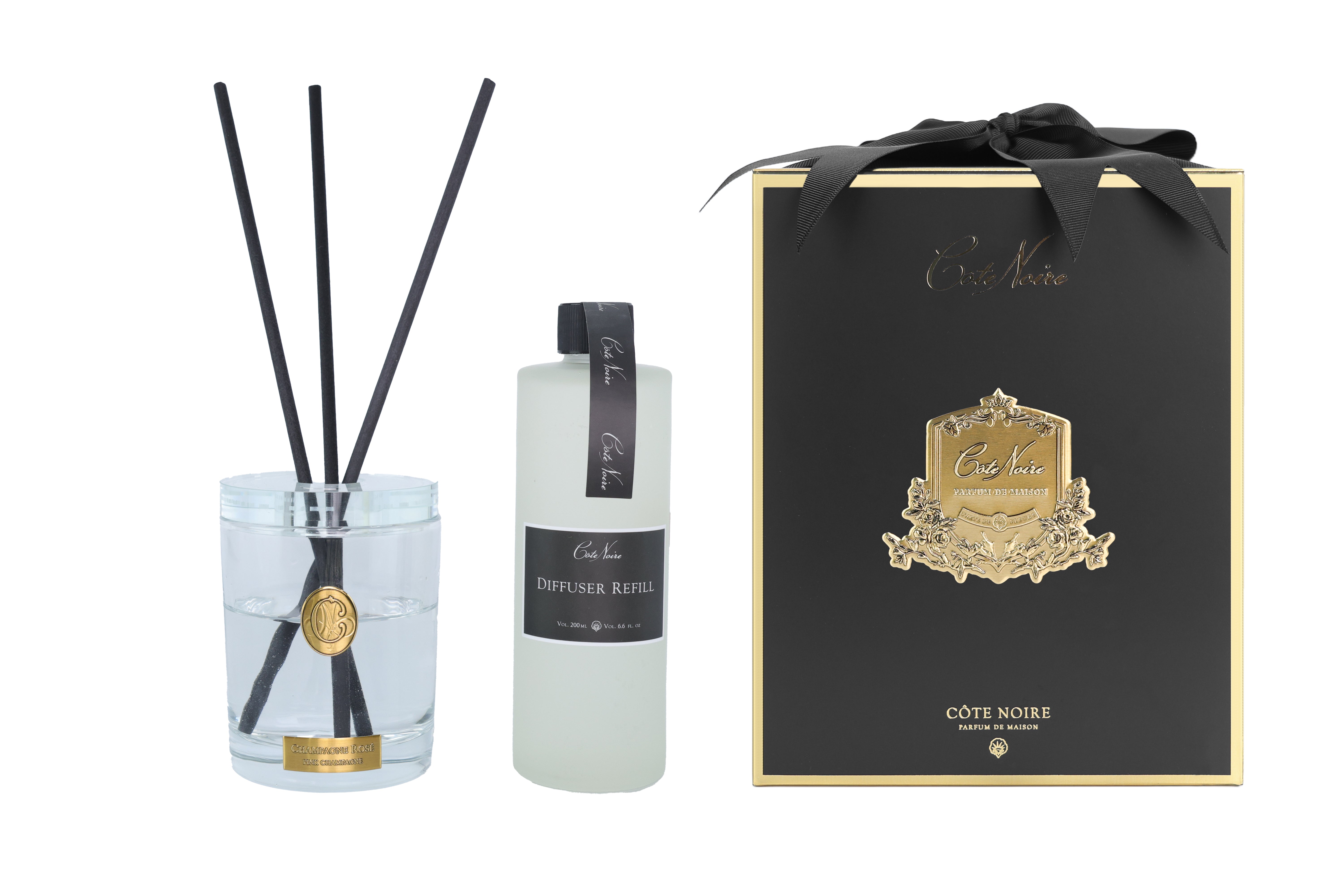 Côte Noire Diffusers diffuseur cristal 200 ml thé rose
