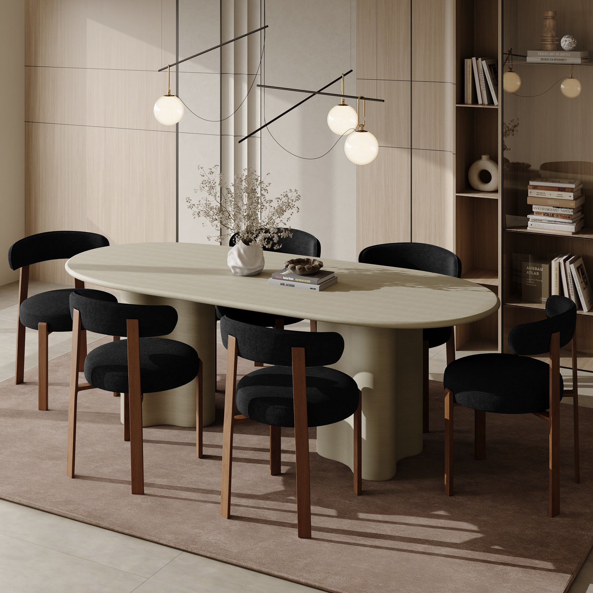 Sia Home Juna lot 2 chaises noires assise arrondie salle à manger