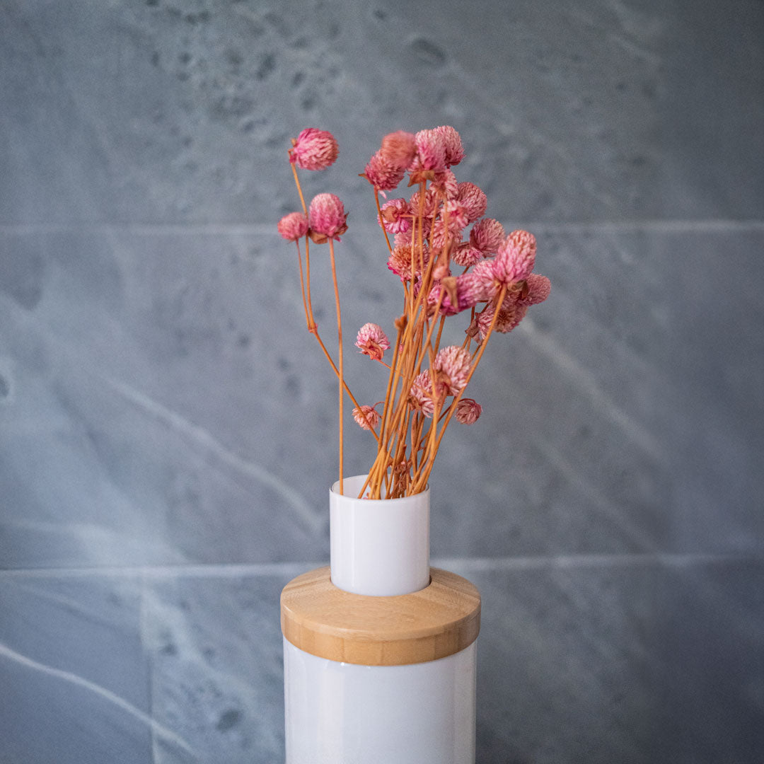 Flowrette Gomphrena botte séchée rose x1 pompons