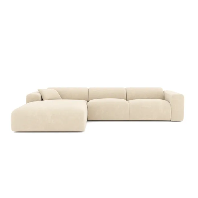 Sia Home Myra canapé angle gauche crème 5 places arrondi
