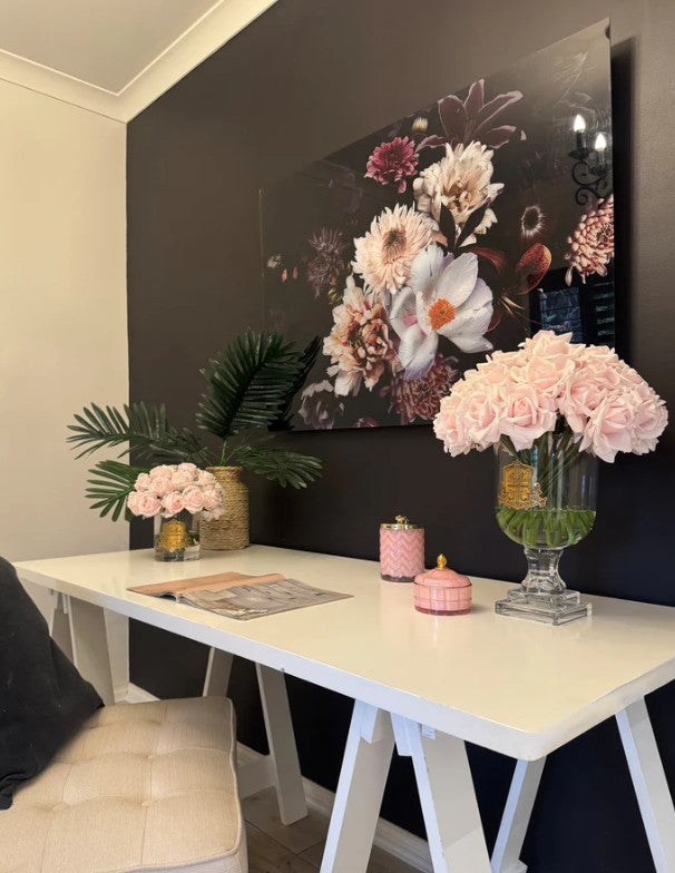 Côte Noire Versailles VRB06 bouquet roses rose vase 31 tiges