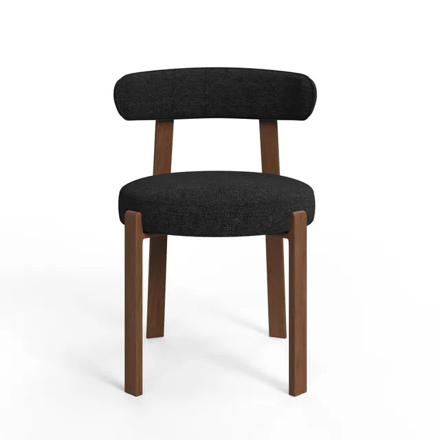 Sia Home Juna lot 2 chaises noires assise arrondie salle à manger