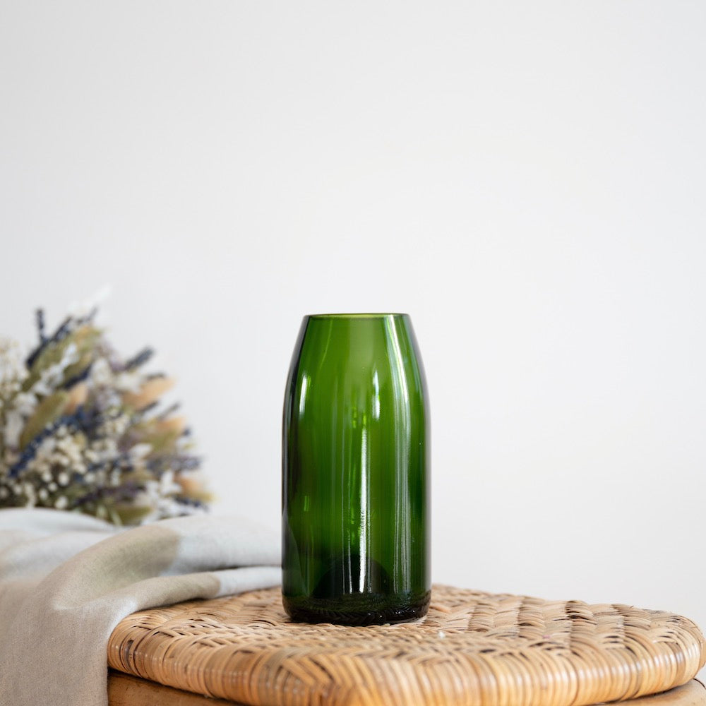 Flowrette Vase Bulle vert bouteille recyclée