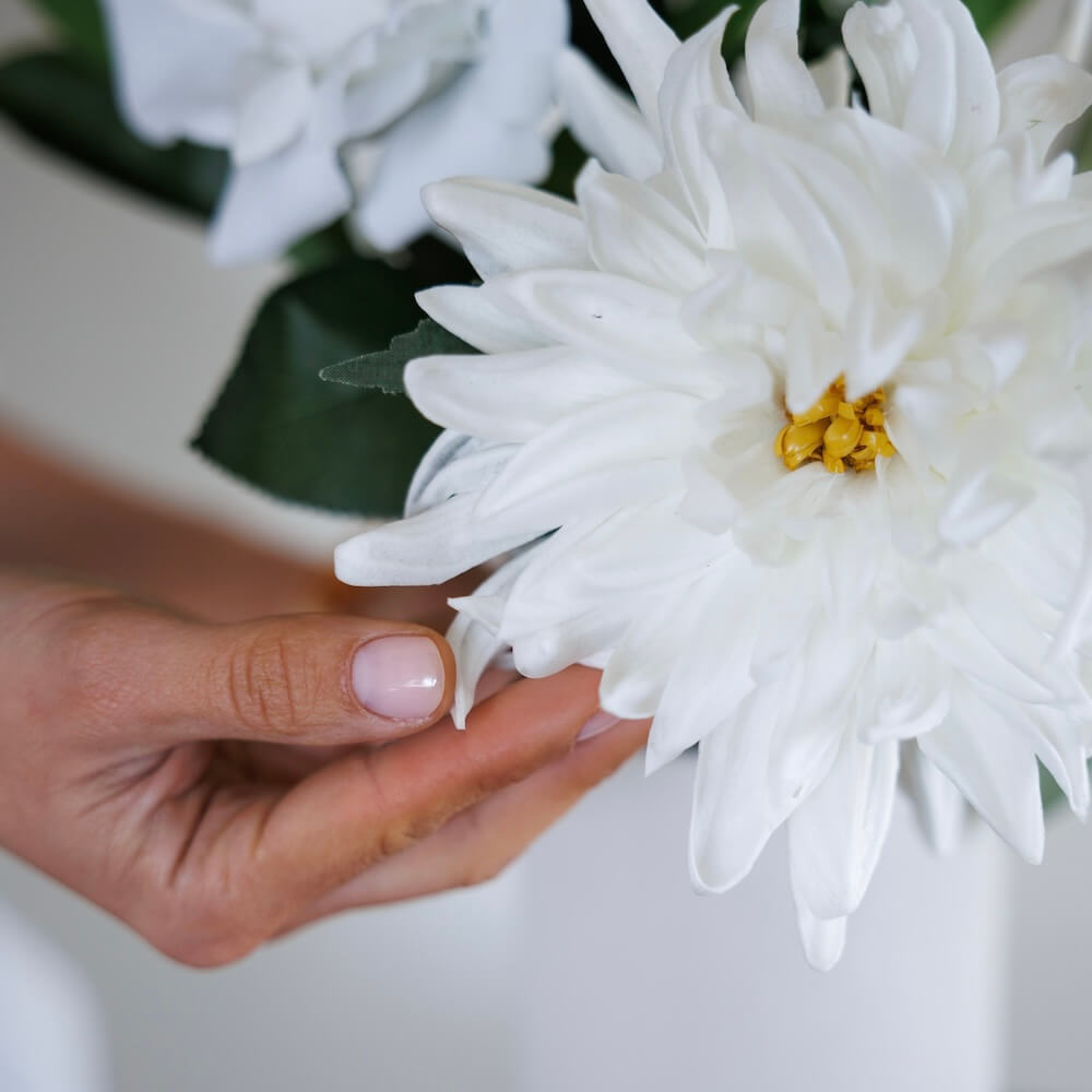 Flowrette Geneviève Bouquet Fleurs Artificielles Blanc Real Touch