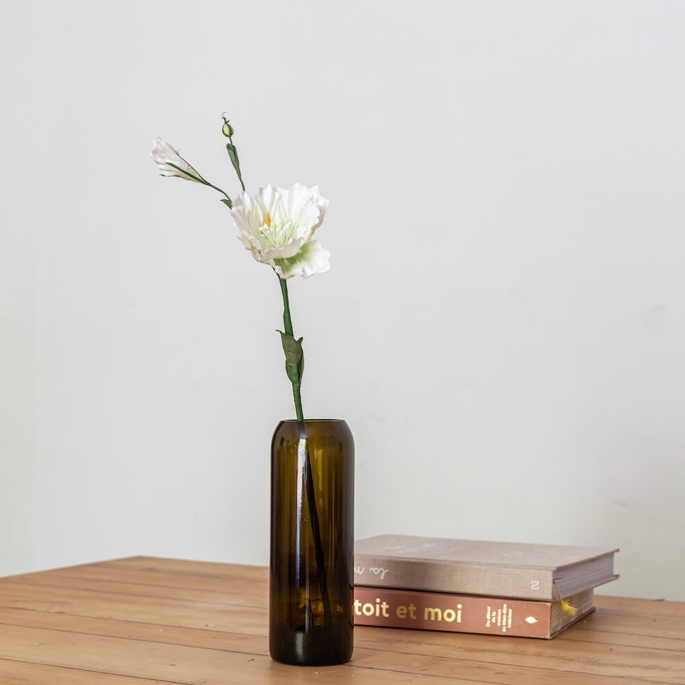 Flowrette Fleurs en papier lisianthus blanc x1 durable