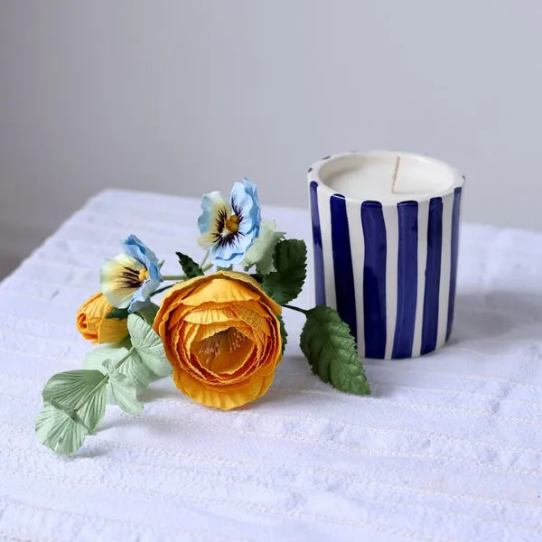 Flowrette Décoration Blue Floral Box bouquet papier bleu
