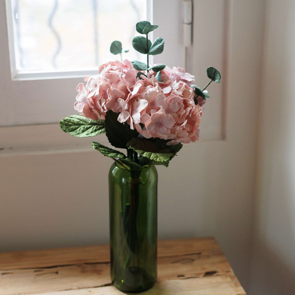 Flowrette Fleurs en papier Bouquet hortensia rose éternel