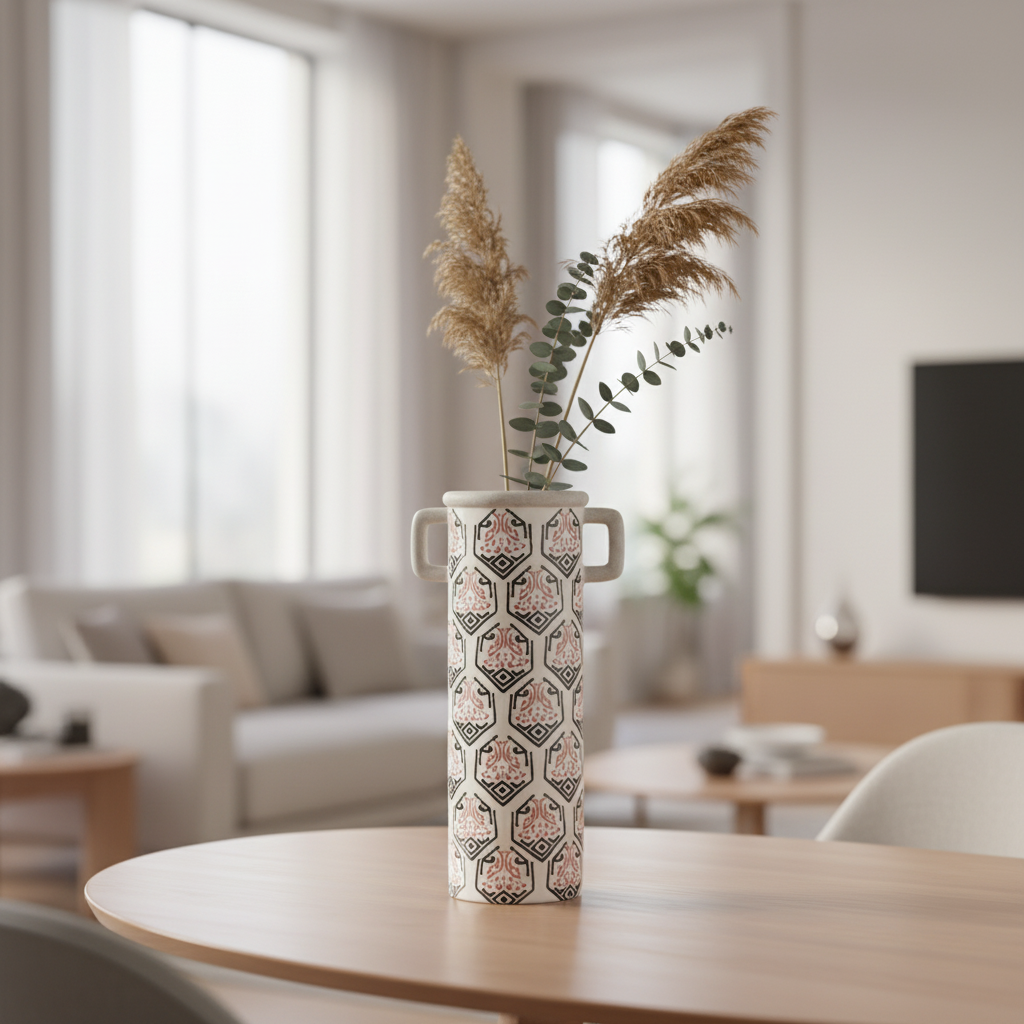 Sia Home Amaryllis vase céramique blanc 35 cm