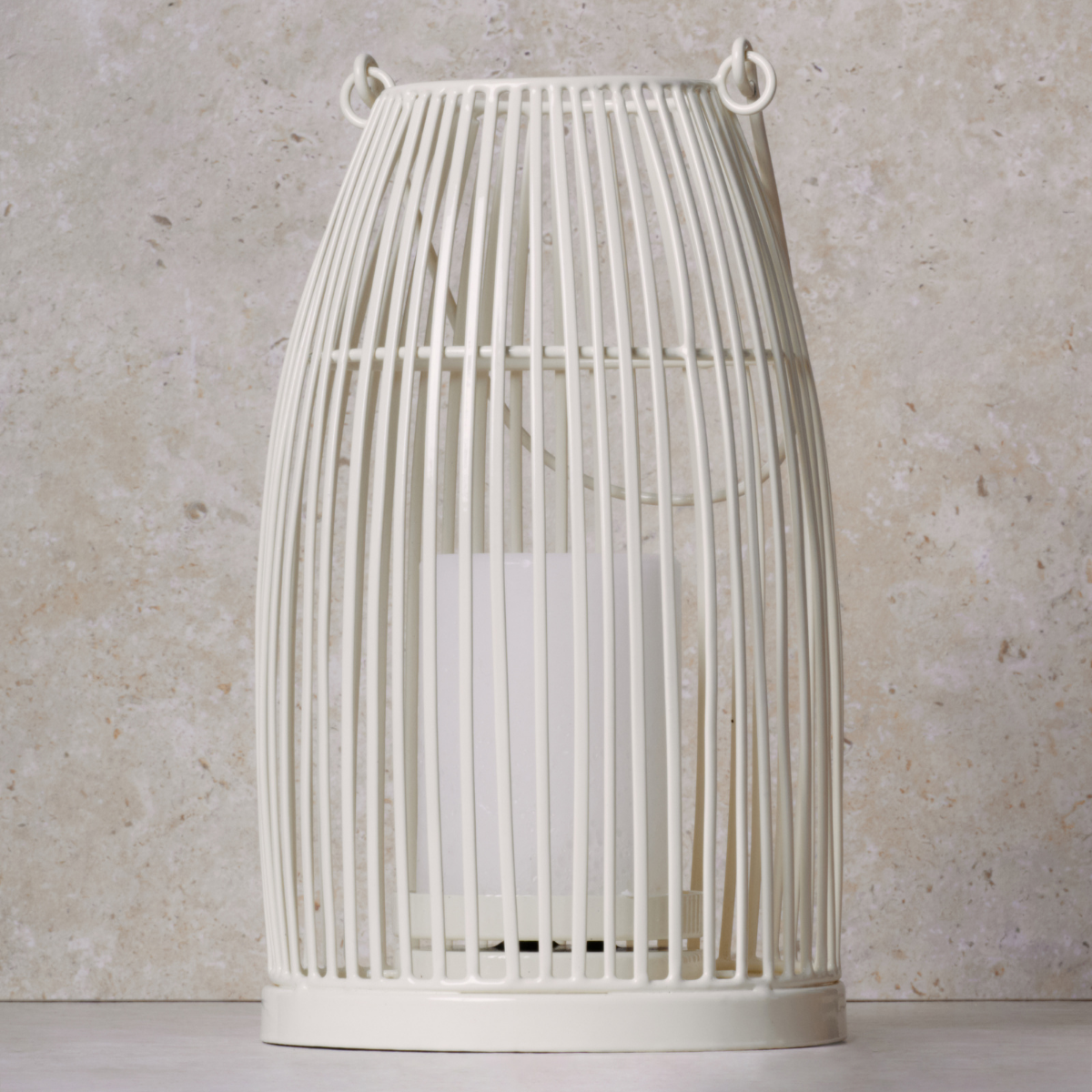 Sia Home Barrel lanterne blanc 16 cm fer