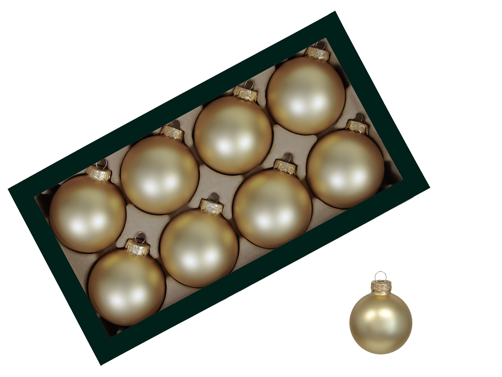 Feuillazur Rungis Boite boules de Noël doré mat 10 cm x4