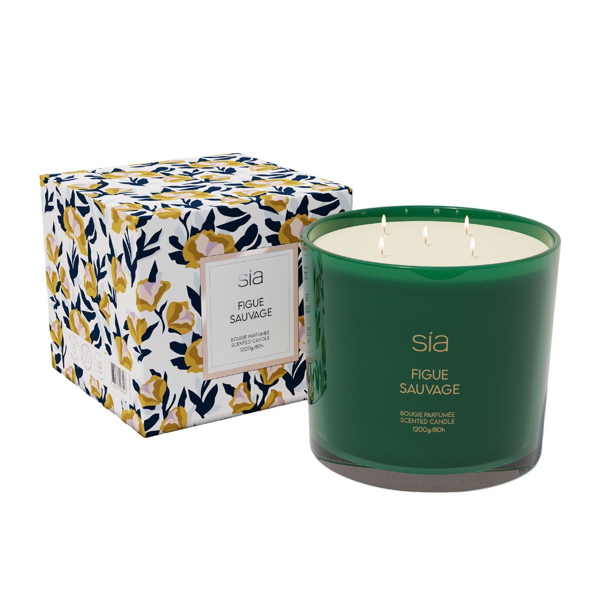 Sia Home Figue Sauvage bougie parfumée verte L 80h