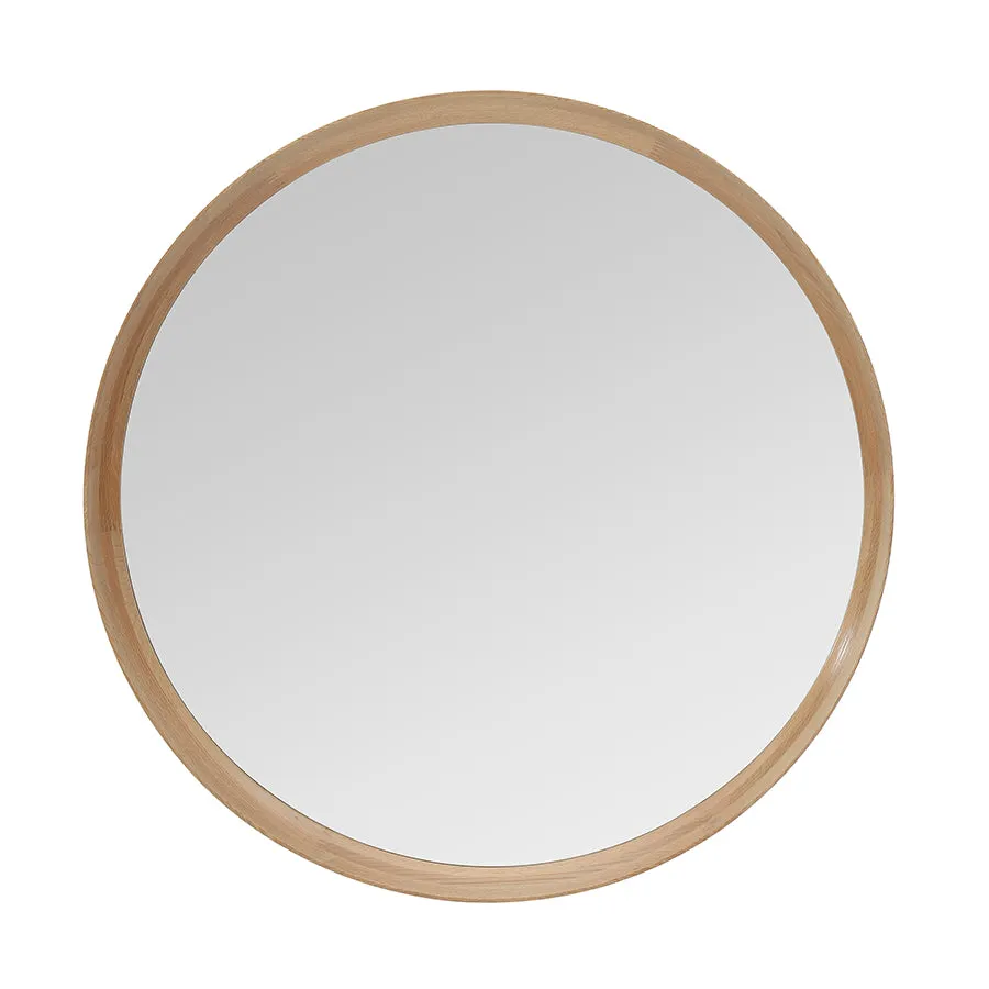 Sia Home Lio miroir rond chêne 80 cm beige