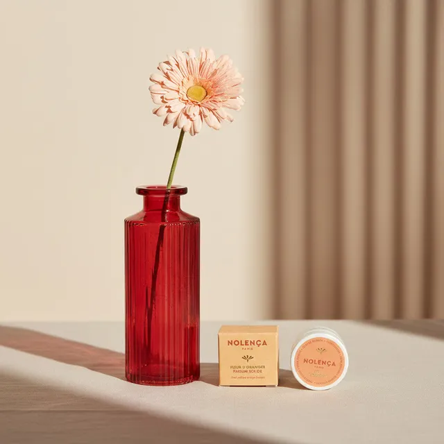 Flowrette Duo parfumé fleur d'oranger gerbera abricot + vase