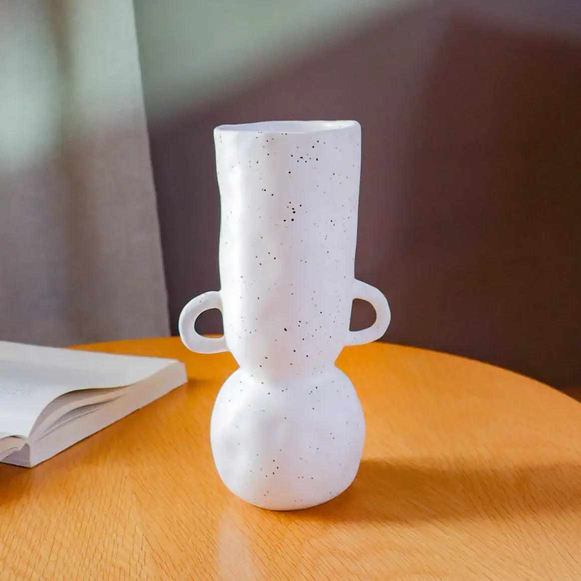 Flowrette Saudade Vase céramique blanc anses fait main
