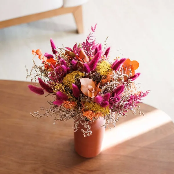Flowrette Adam bouquet fleurs séchées automne jaune