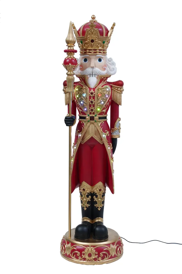 Feuillazur Rungis Soldat rouge doré lumineux 153cm Noël