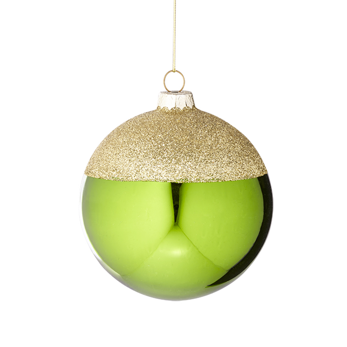 Sia Home Boule de Noël bicolore verre 10 cm vert doré