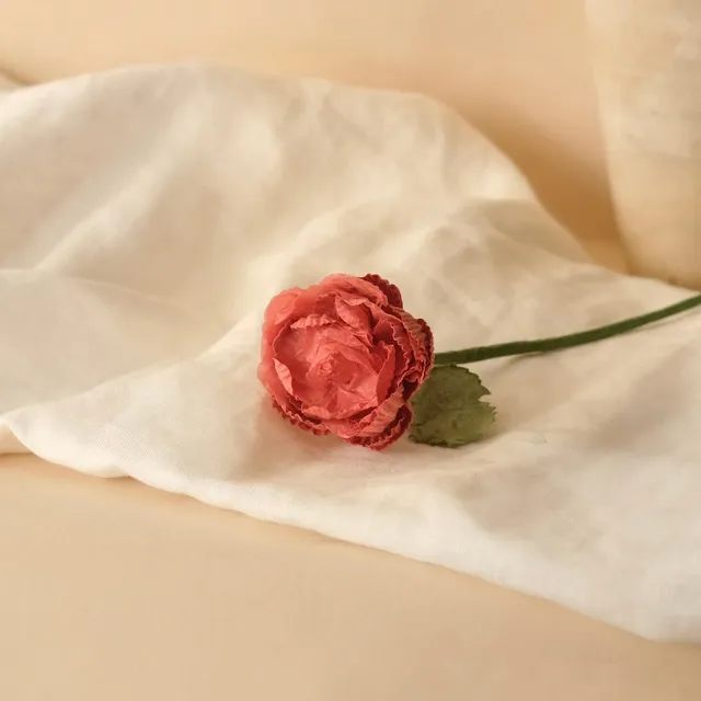 Flowrette Renoncule fleur papier vieux rose x1