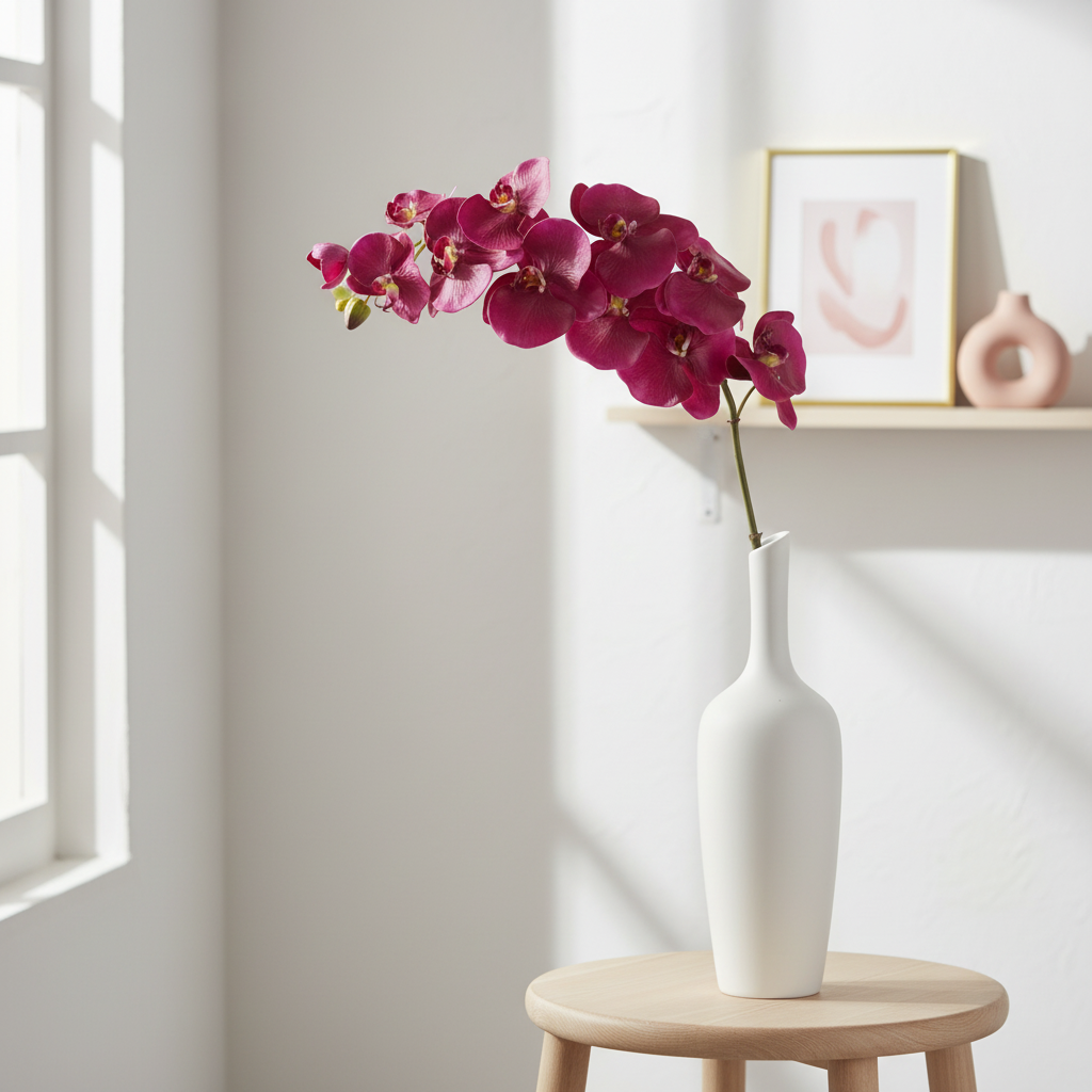 Sia Home Budy tige orchidée Phalaenopsis 104 cm rose
