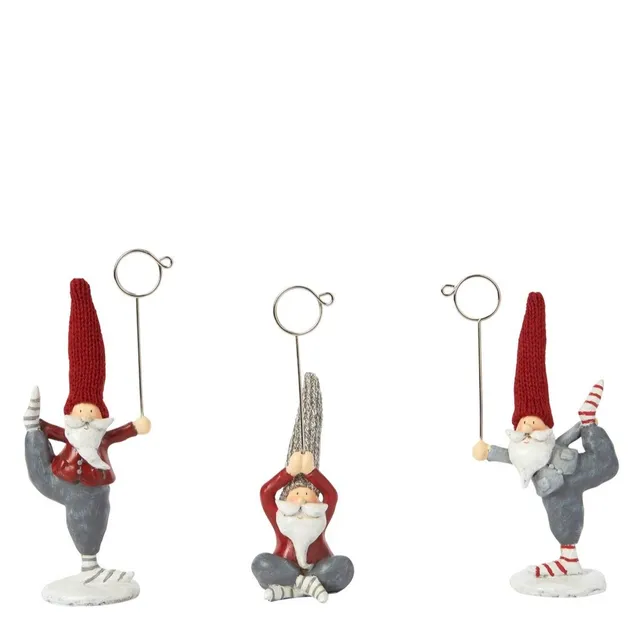 Sia Home Yoga porte-cartes Noël rouge gris 10 cm lot 3