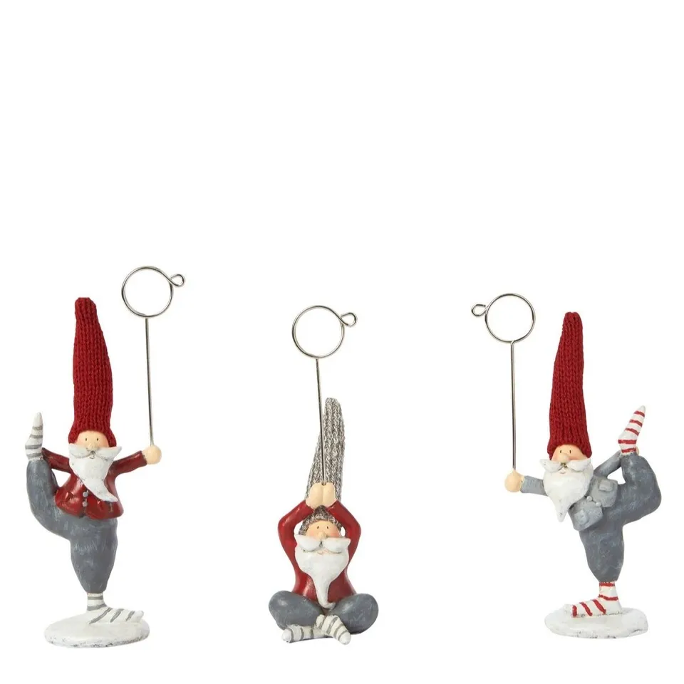 Sia Home Yoga porte-cartes Noël rouge gris 10 cm lot 3