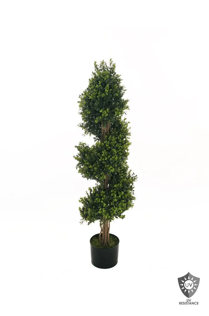 Feuillazur Rungis Arbuste buis spiral artificiel vert 120cm