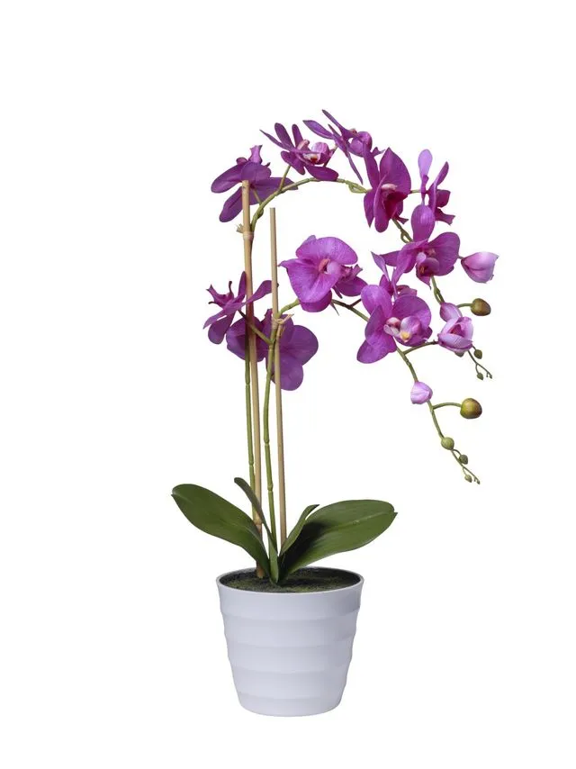 Feuillazur Rungis Orchidées 2 branches fleur artificielle rose