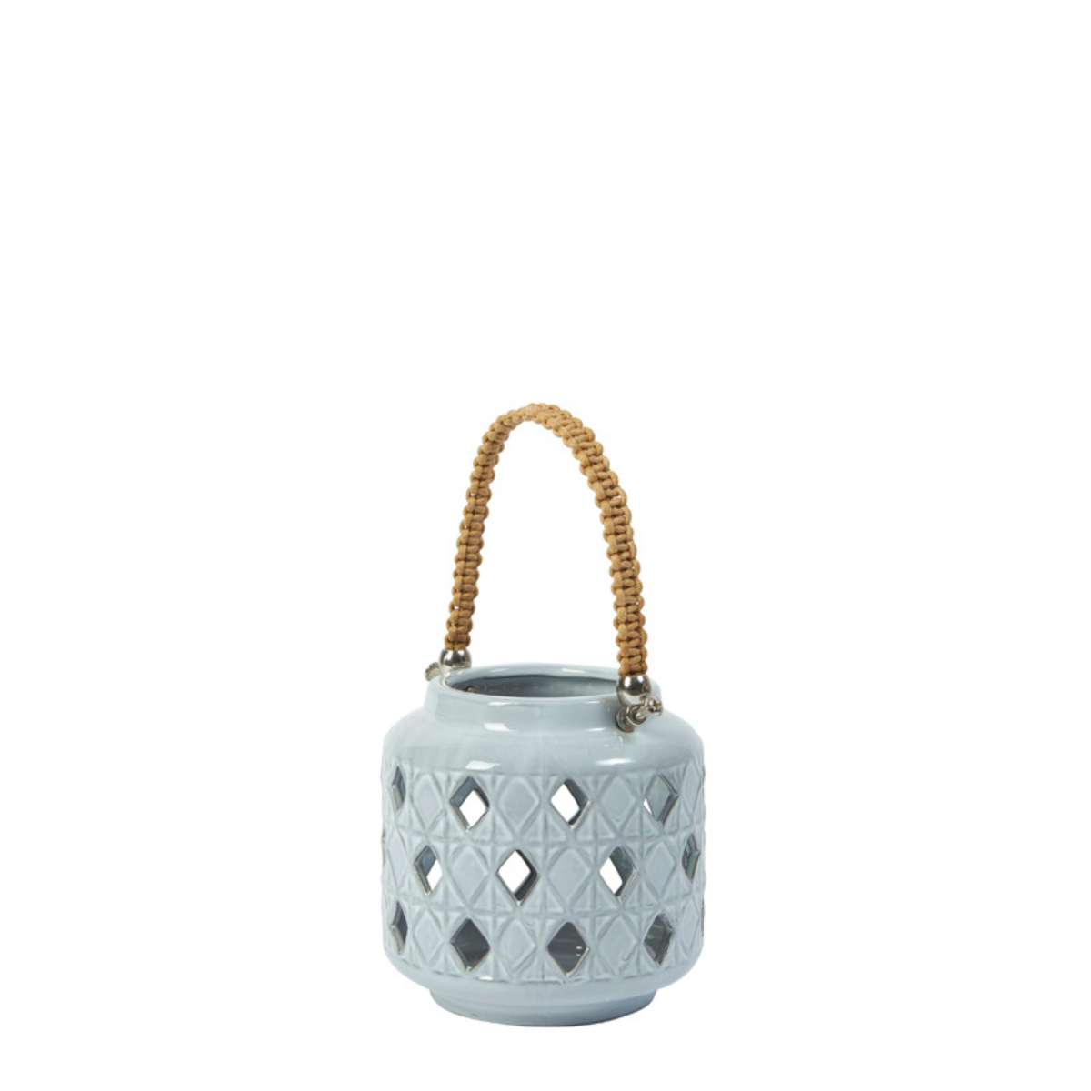 Sia Home Boho Lanterne Petit Format Grès Gris 13,5 cm