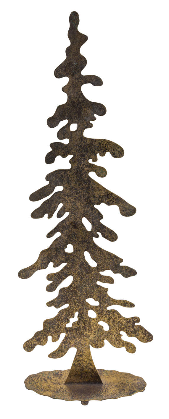 Feuillazur Rungis Sapin métal doré déco Noël 27,5x11,5x79,5cm