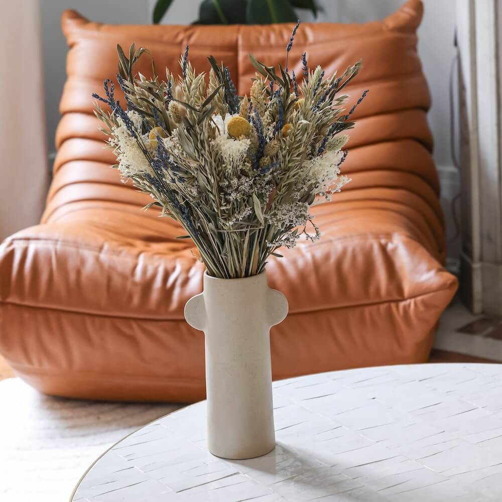 Flowrette Gautier bouquet fleurs séchées taille M jaune blanc