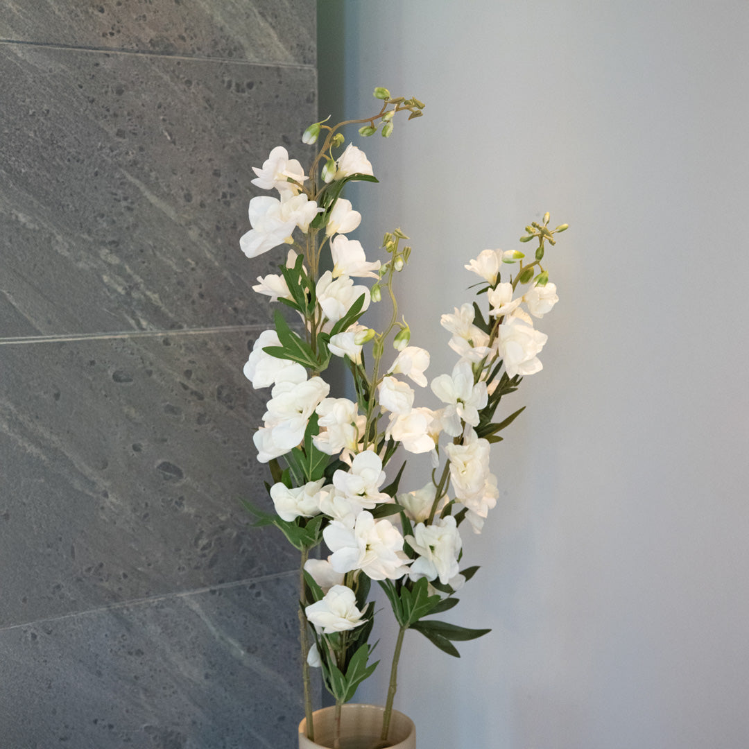 Flowrette Delphinium feuillu fleur artificielle x1 durable