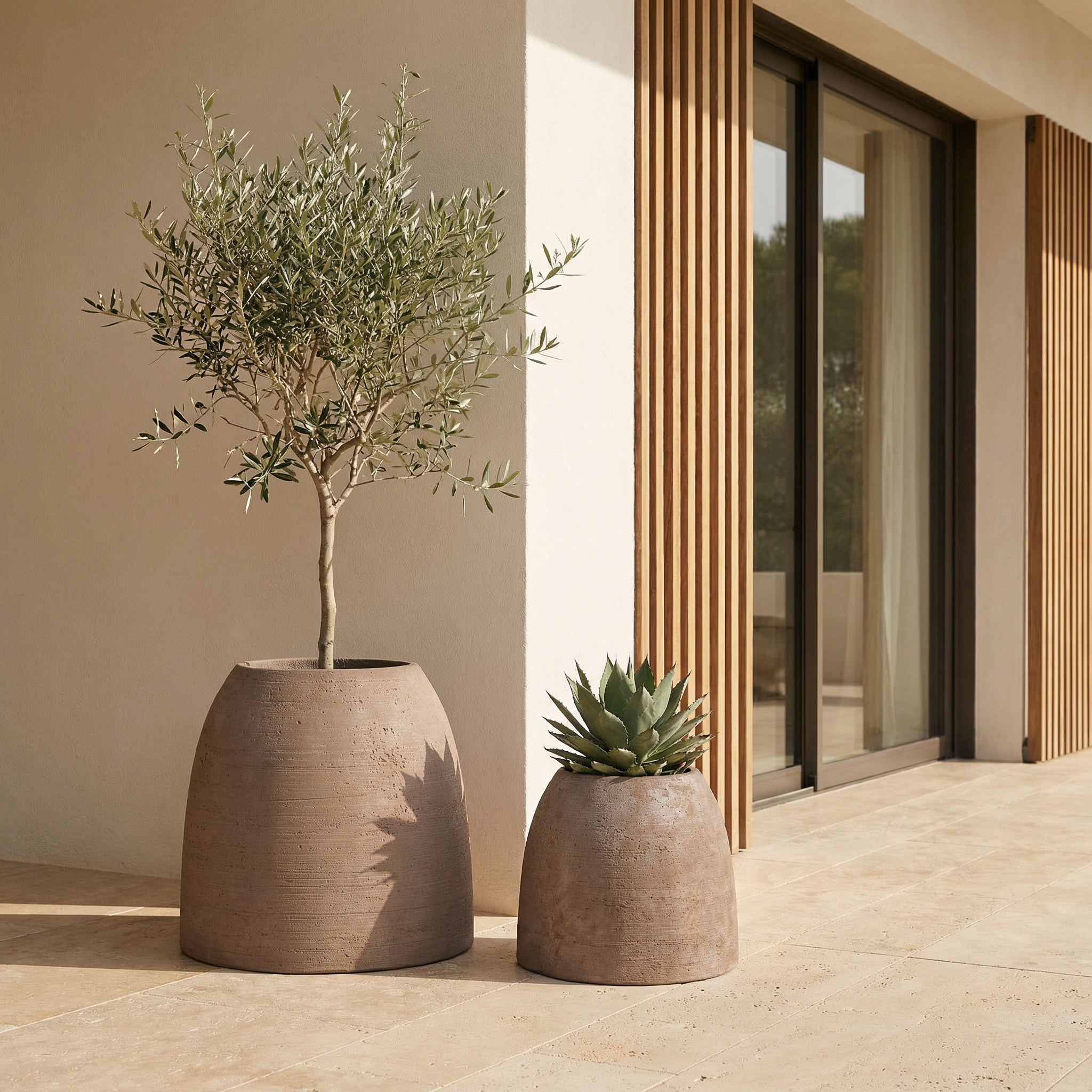 Sia Home Zen cache-pot arrondi marron clair 33 cm