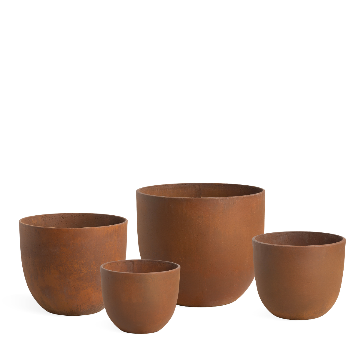 Sia Terra cache-pots terracotta orange lot 4 fibre ciment