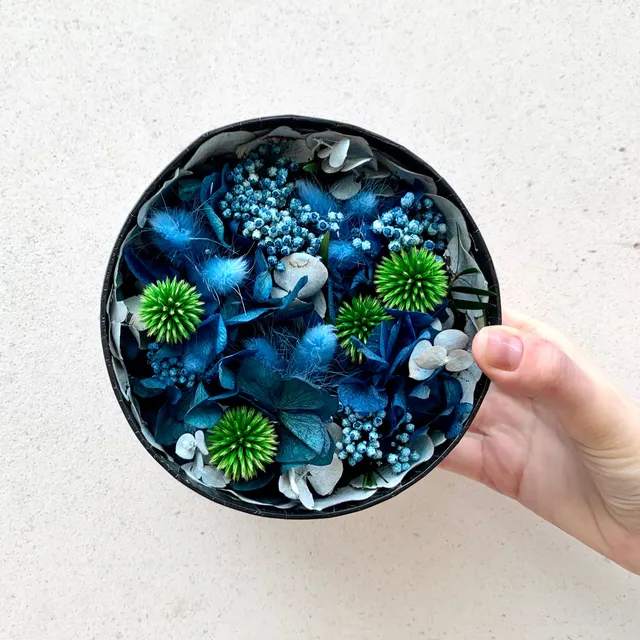 Ateliers Ouchamp Boîtes Rue Ordener boîte hortensia bleu 14 cm