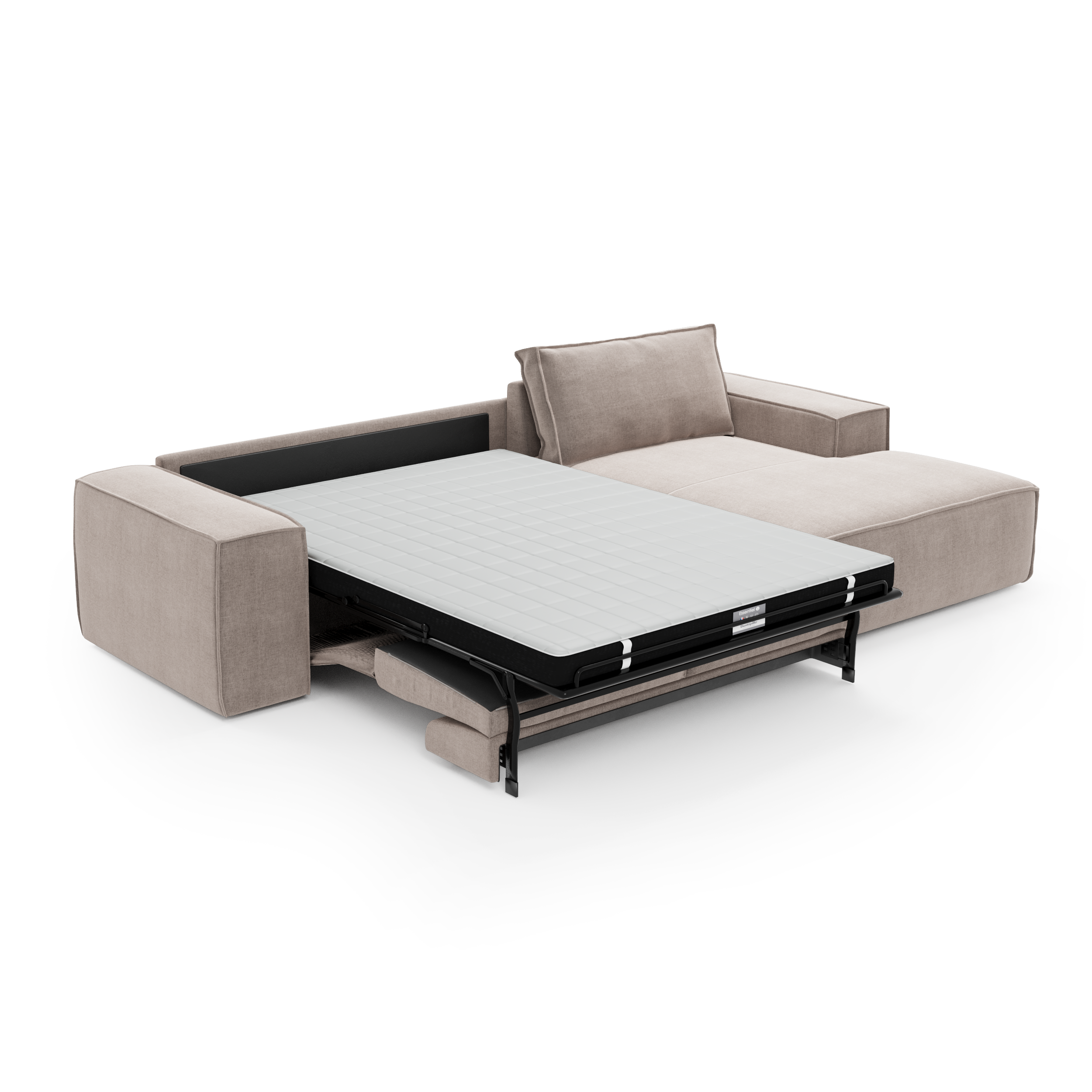 Sia Joan canapé convertible angle droit bleu paon matelas