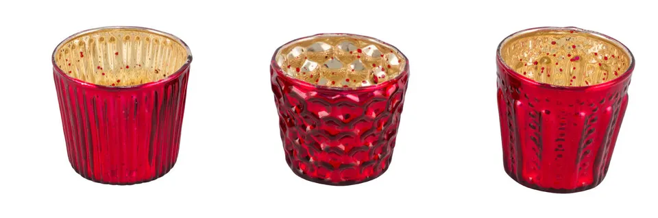 Feuillazur Rungis Photophore Rouge bougeoir 5,5cm