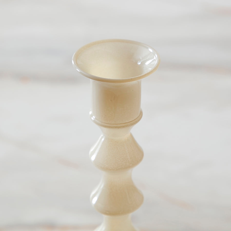 Sia Nude Bougeoir Verre Crème Beige Rosé 28 cm