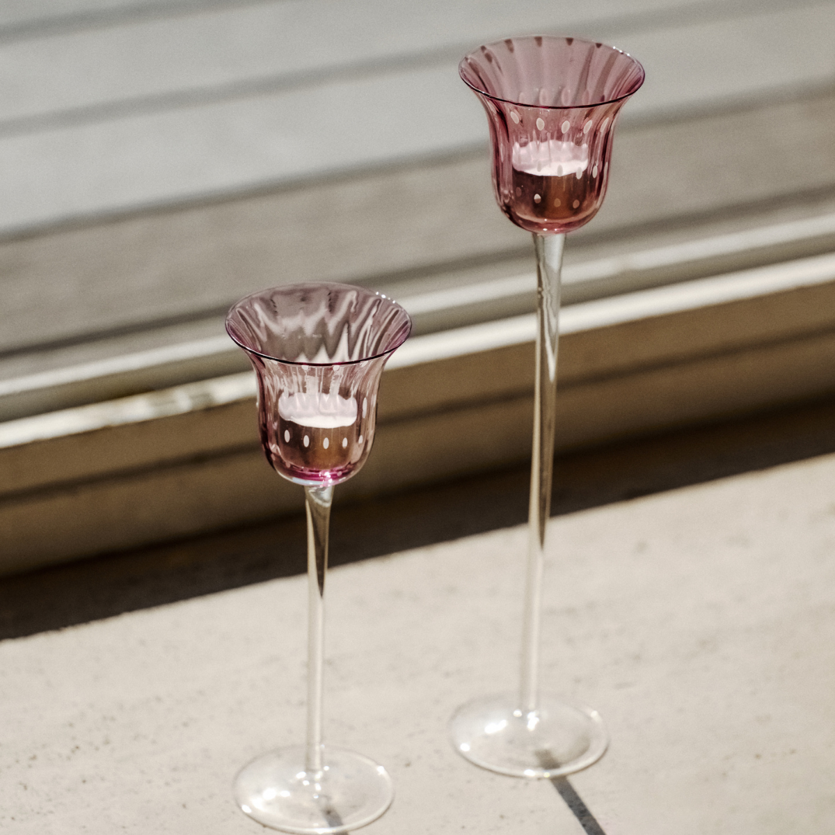 Sia Home Fairy photophore verre mauve 25 cm