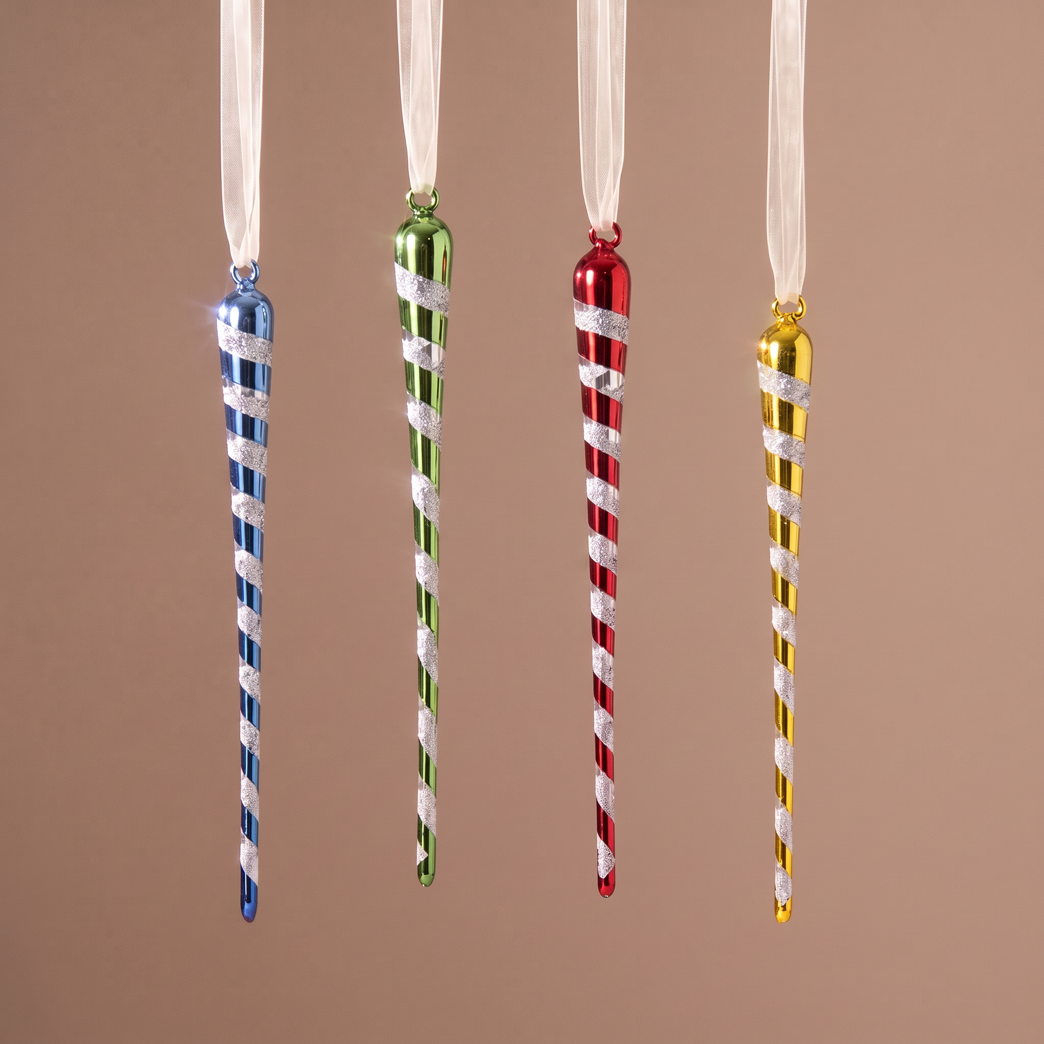 Sia Home Pop Glaçons Suspension Noël Verre Jaune x4