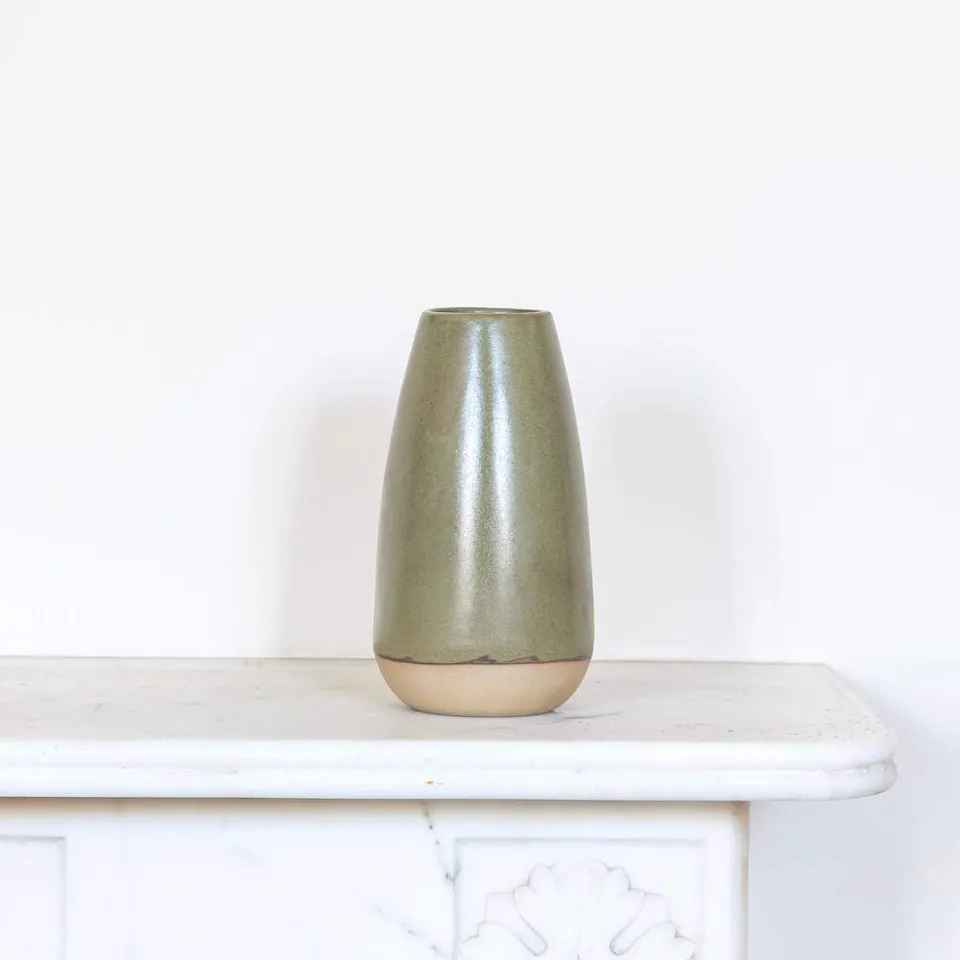 Flowrette Harmony Vase Céramique Kaki Grès Mat