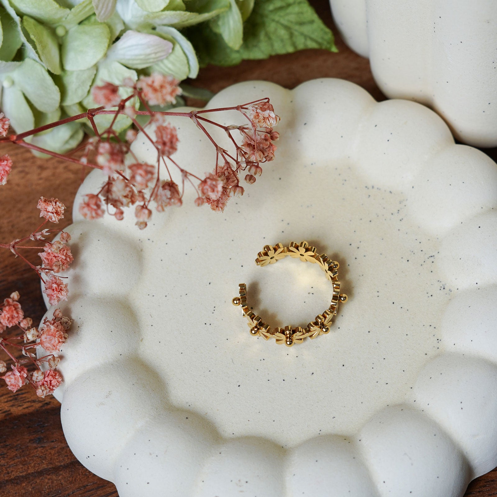 Flowrette Marguerite bague fleur dorée écrin cadeau